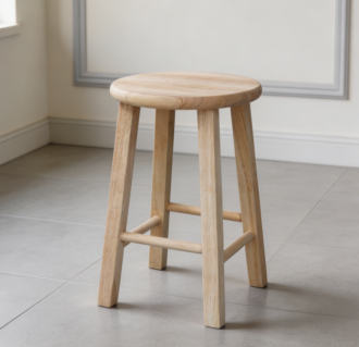 Unfinished Parawood Round Bar Stool 18"