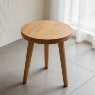 Natural Wood Round Stool